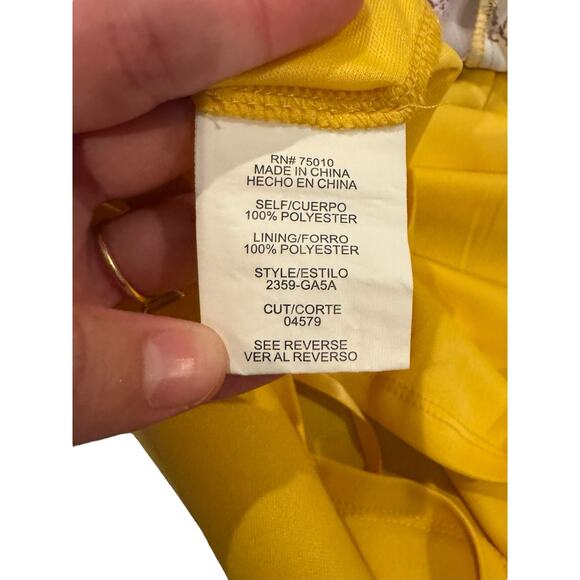 City Triangles Women’s Yellow Floral Maxi Skirt Medium Elastic Waist Lined - Picture 9 of 9